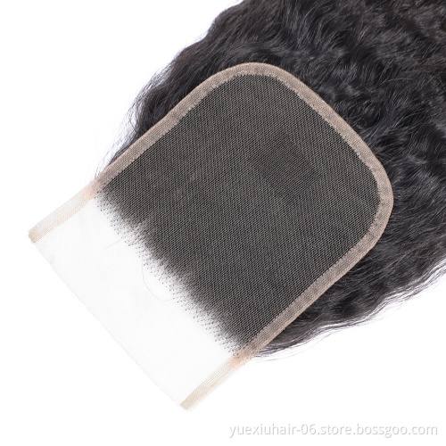 Brazilian Virgin Human Hair Closure Kinky Straight 4x4 Lace Closure